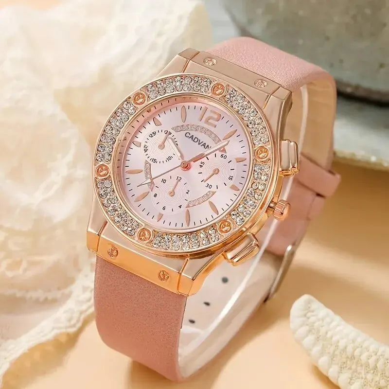 Watches Set Luxury Rhinestone Women Fashion Elegant Wristwatch Quartz Watch For Girl Ladies Clock Relogio Feminino